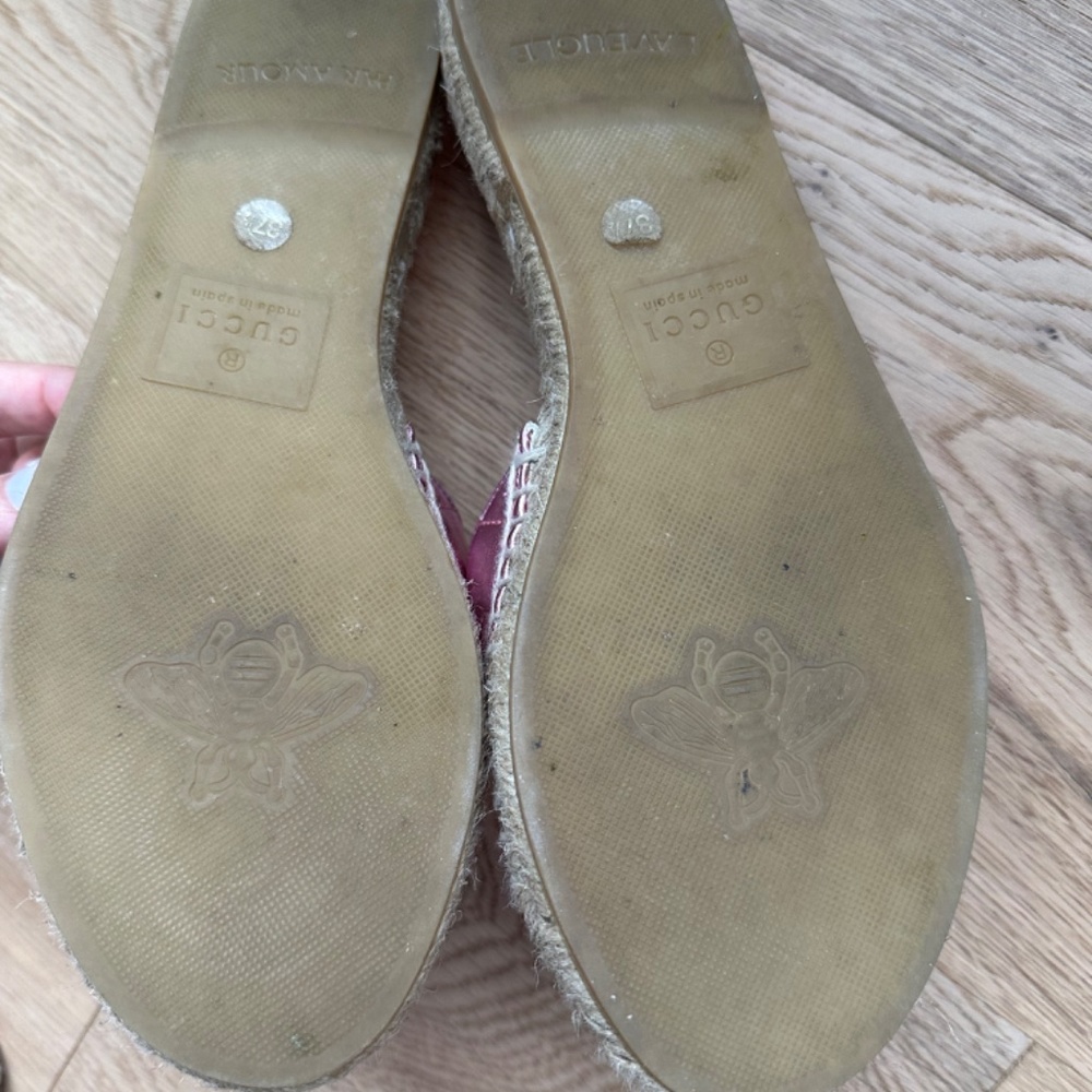 Metallic pink Gucci espadrille sandle - Picture 3 of 5
